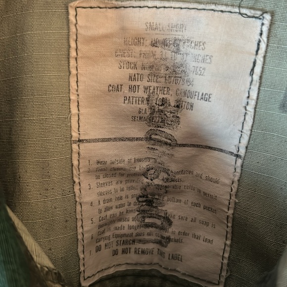 Vintage 1978 USMC Woodland Camo Combat Jacket: size S/ Short - Picture 3 of 4